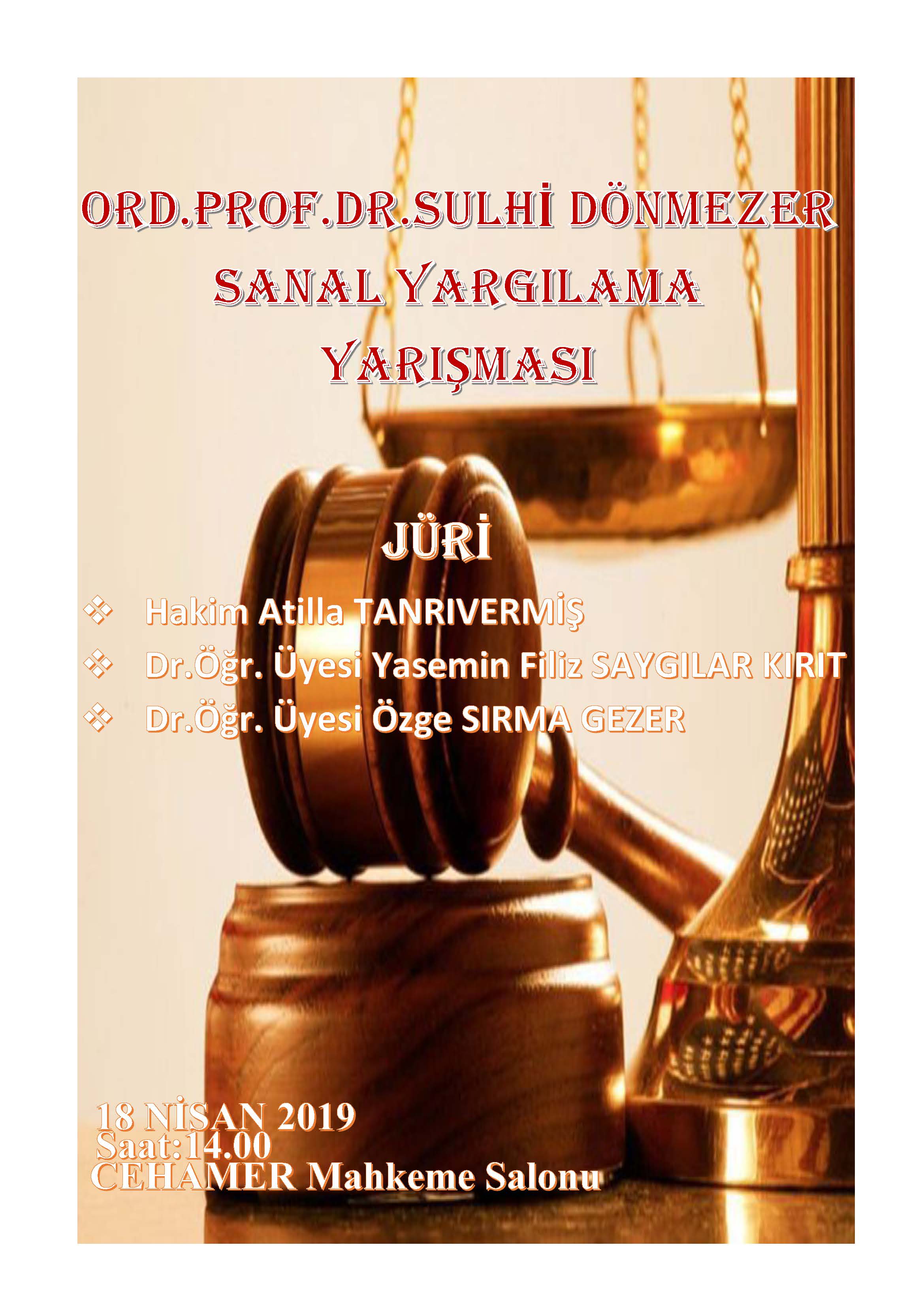 Ord.Prof.Dr.Sulhi Dönmezer Sanal Yargılama Yarışması Afiş